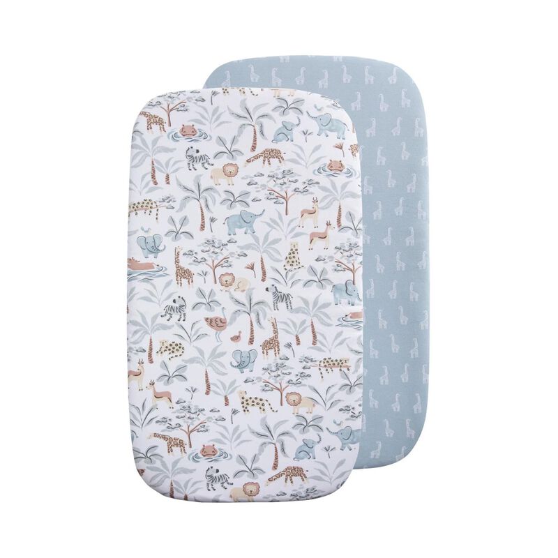 Living Textiles 2-Pack Jersey Bedside Sleeper Fitted Sheet image number 1